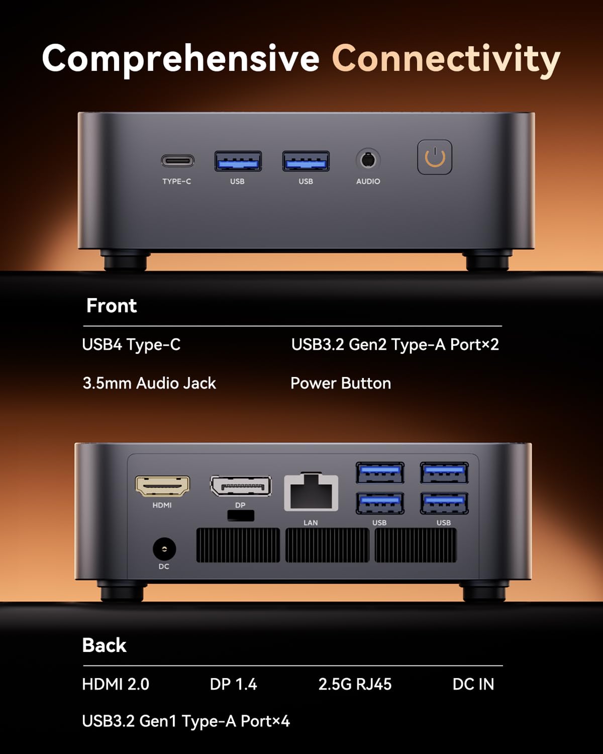 CTONE M2 Mini PC i9-14900HX, 32GB DDR4, 1TB NVMe SSD, Triple 4K | Maximale CPU-Power – i9-14900HX, 32 GB DDR4 und 1 TB NVMe-SSD für Datenanalyse, kreative Tools und Triple-4K.