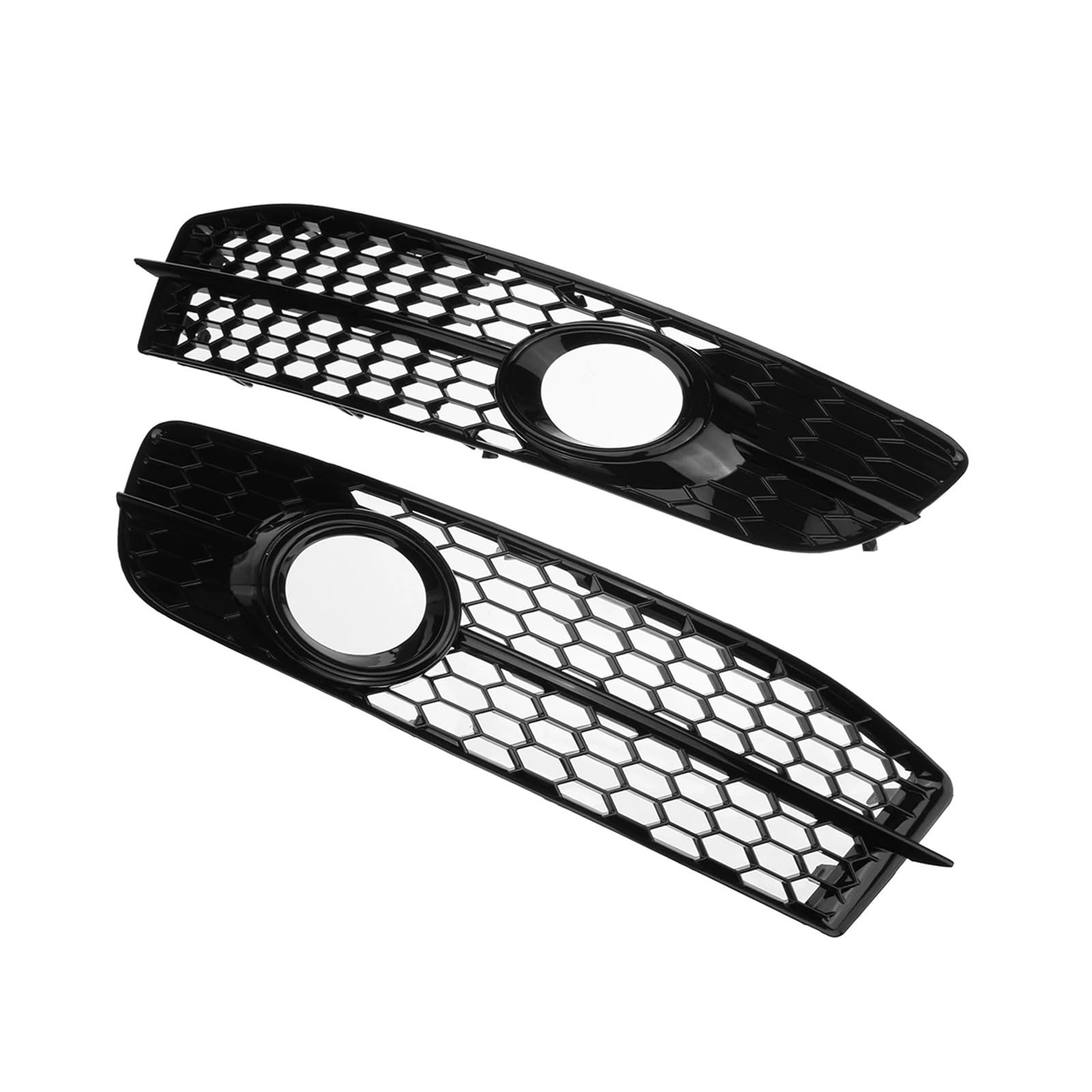 Front Grille Compatible For Audi A6 C6 Compatible For S-line S-Facelifted 2008-2011 Bumper Fog Light Lamp Cover Honeycomb 4F0807681Q01C(Glossy Black)