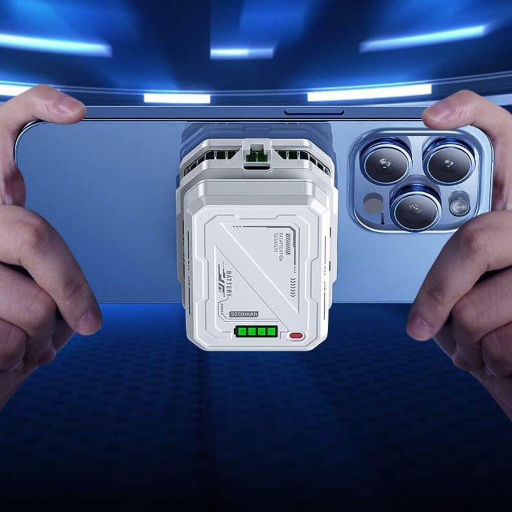 Handy-Kühler, 15 W magnetischer Telefonkühler mit wiederaufladbarem Akku, schnelle Kühlung, Power-Anzeige für Handys, Tablets und iPads, 56 x 44 mm (3000 mAh)