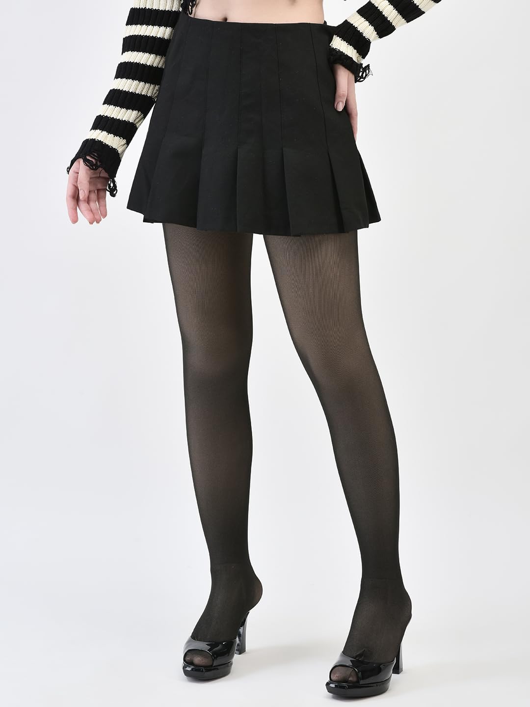 brauch Women Dual Tone Stretchable Fleece Fur Thermal Winter Warm Stockings 1