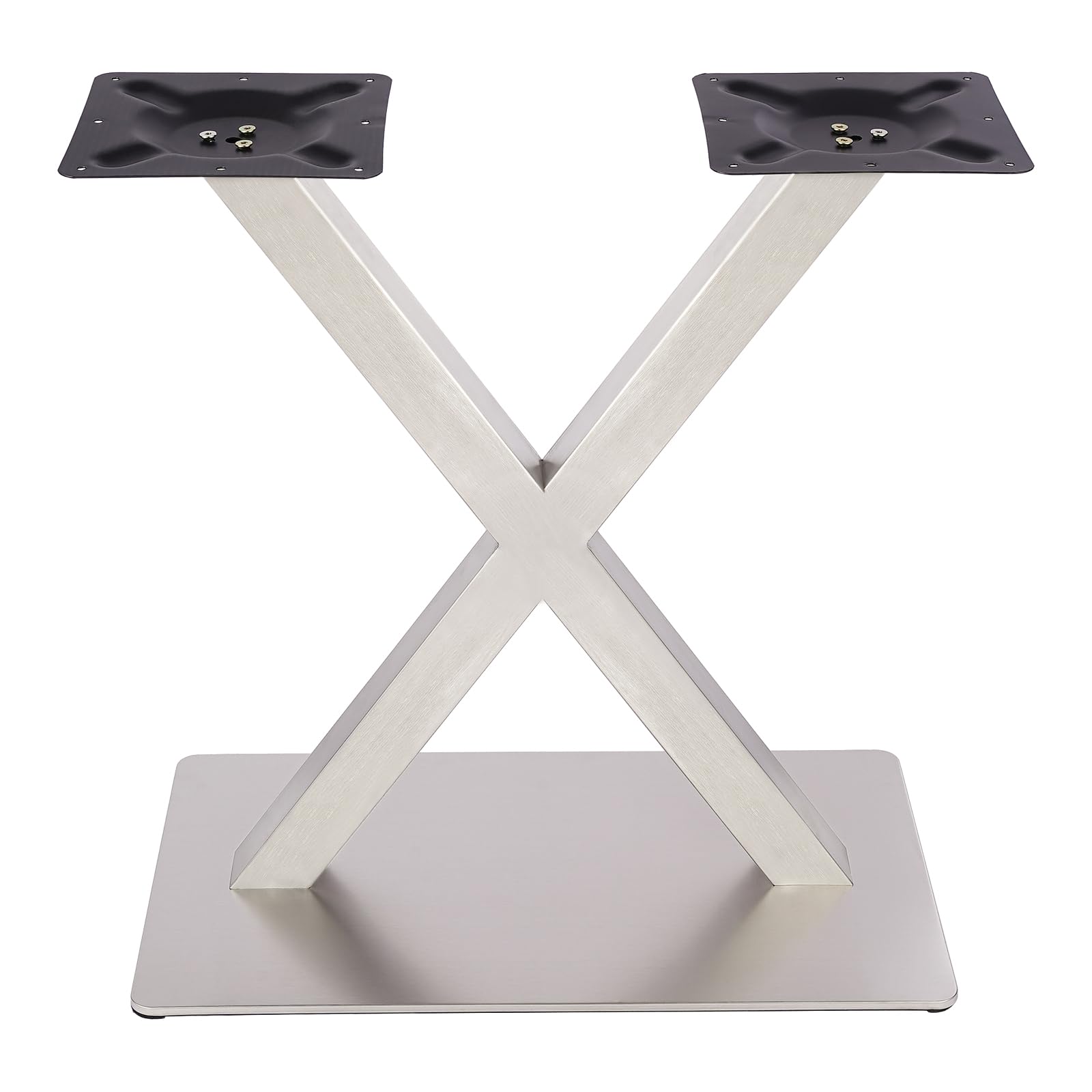 Edelstahl Tischbeine, X-Form Tischgestell Tischfuß bis 200kg Tischuntergestell für Couchtisch, Esstisch und Bartisch, Höhe 72cm, Silber