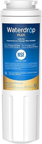 Waterdrop Plus UKF8001 NSF 401, 53 Filtro de agua para refrigerador certificado, repuesto para filtro Whirlpool Everydrop 4, EDR4RXD1, Maytag