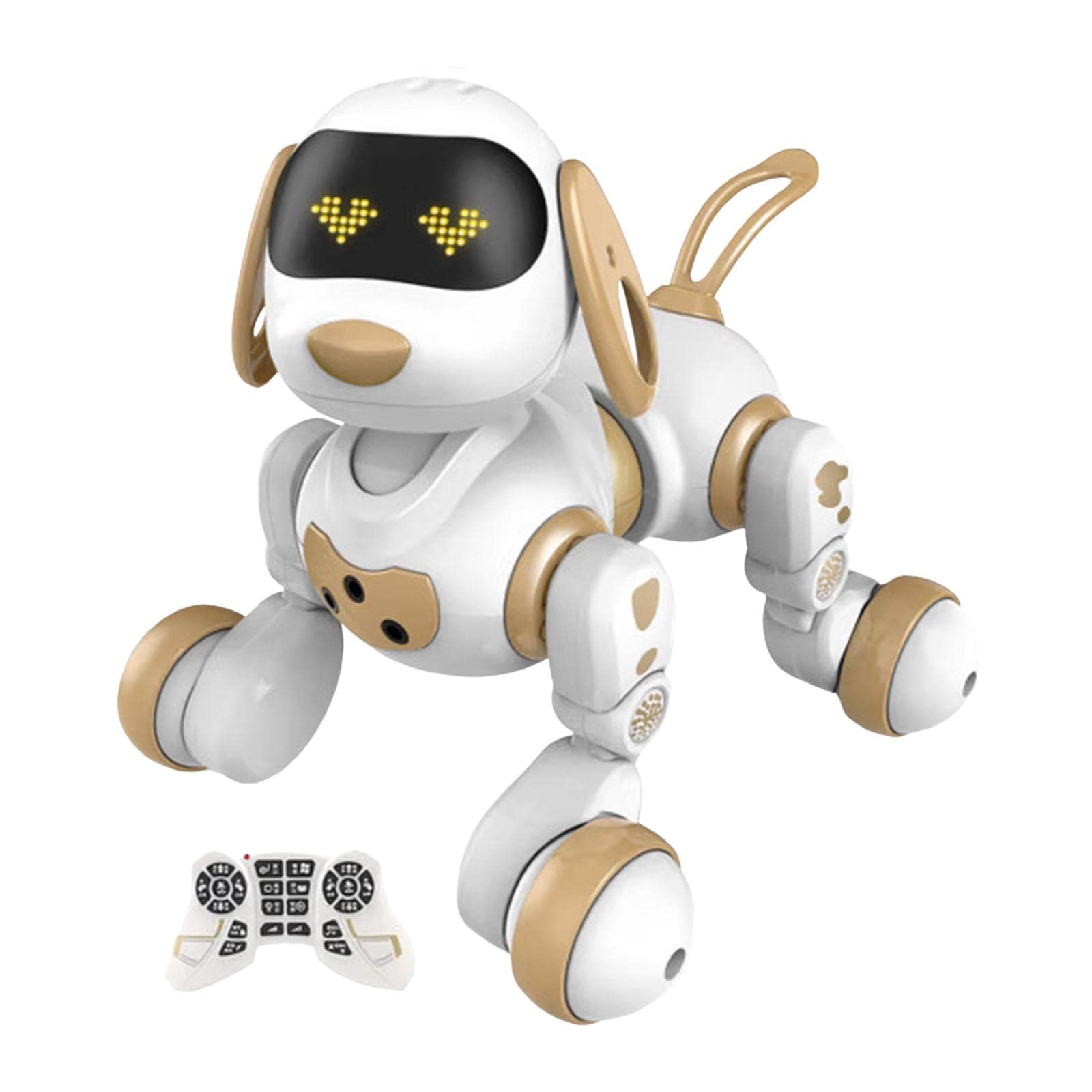 Perro Robot Inteligente con, Juguete Robot Electrónico para Niños de 5, 6, 7, 8, 9 años, Dorado