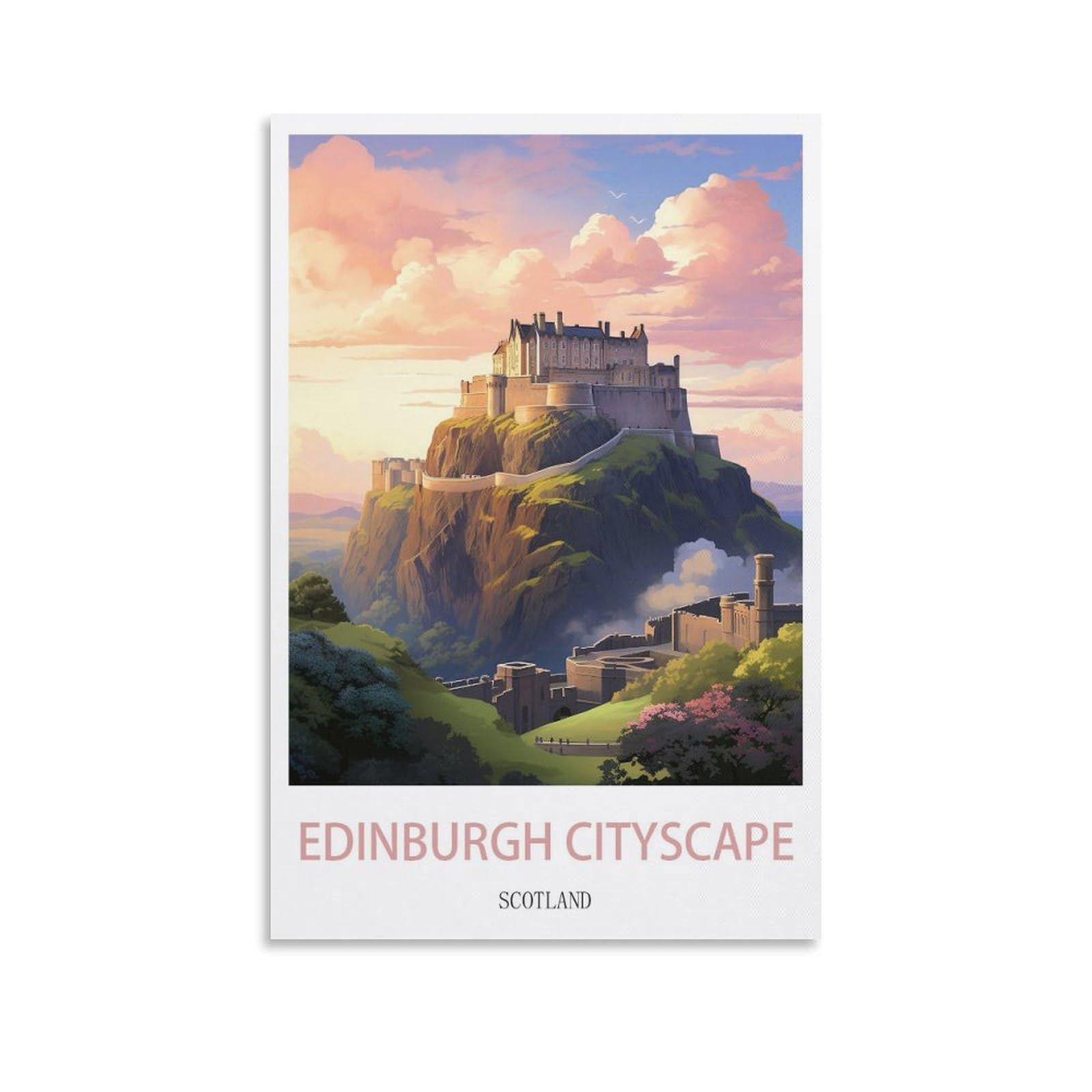 EZMLFA 5D DIY Diamond Painting Kit,Edinburgh Scotland Diamond Art Kits for Beginner,Gem Art Kits Round Drill for Home Wall Decor Gifts 50x60cm