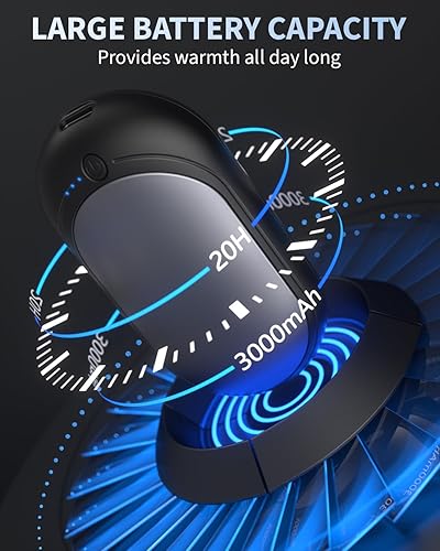 Miniatura 2 de Hand Warmers Rechargeable, KNIFOD 2 Pack 6000mAh Portable Electric Handwarmers, Reusable USB Pocket Heater Great for Raynauds, Hunting, Golf,