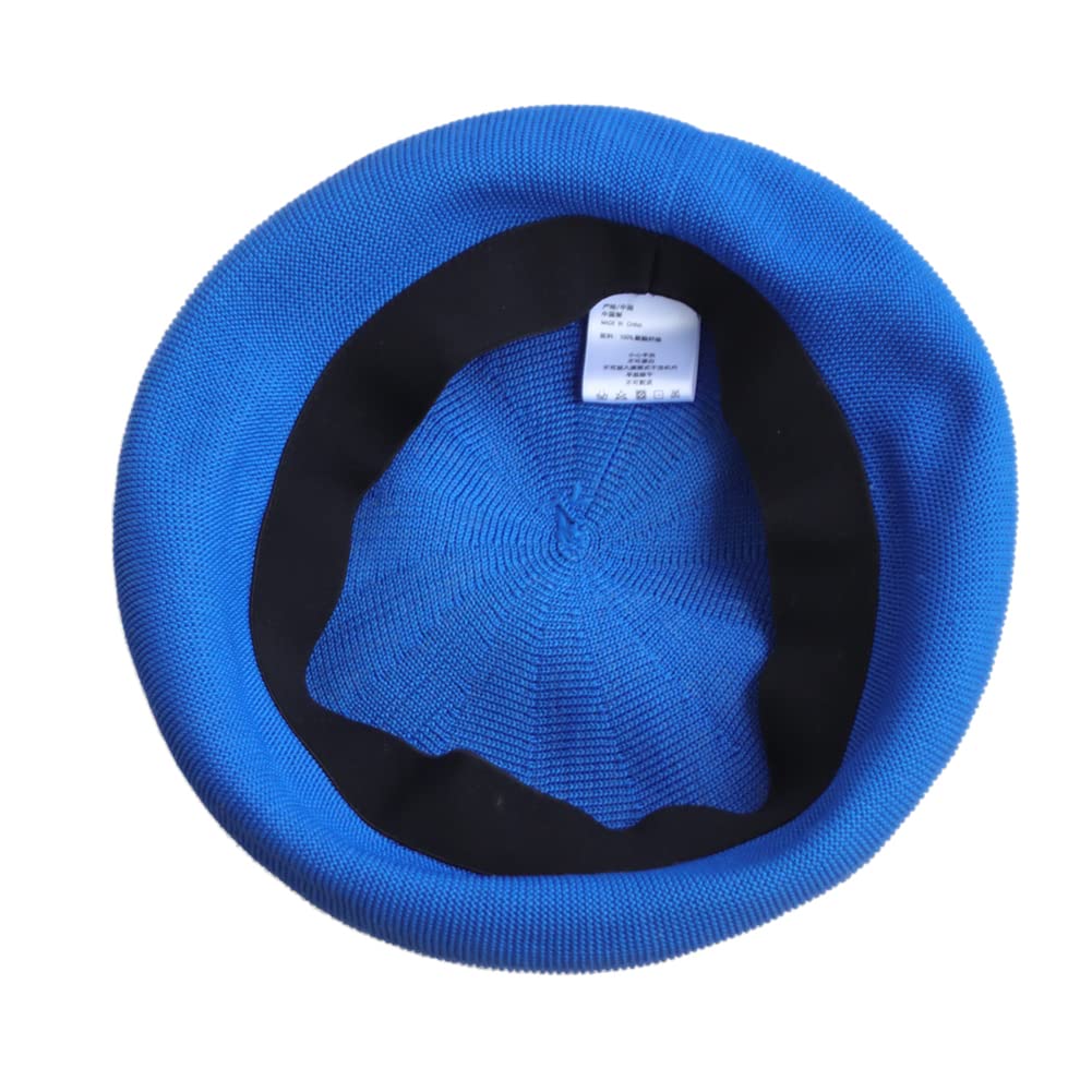 JOYHY Women's Summer Breathable Knitted Large Head Artist French Beret Hat Royal Blue