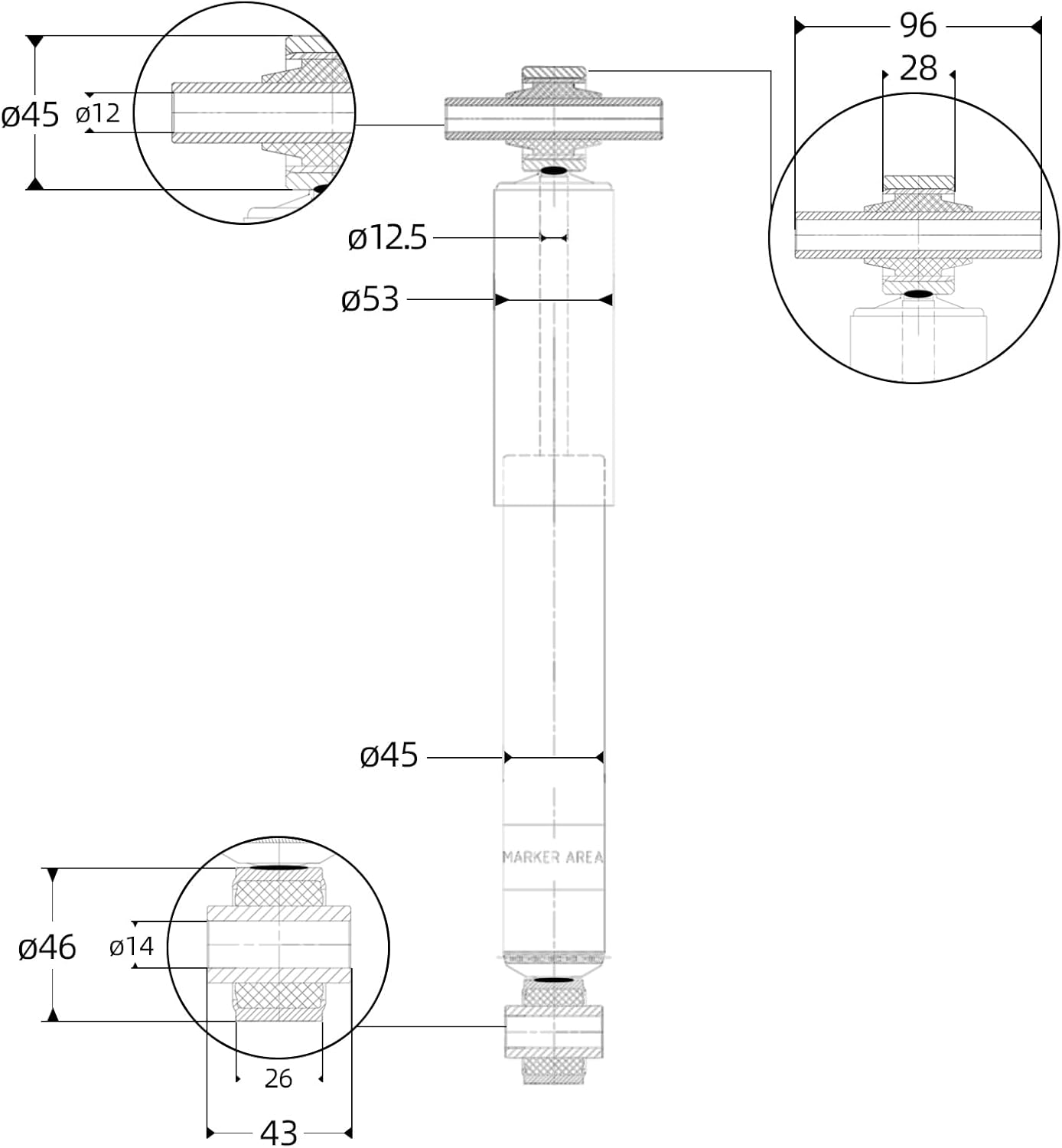 Rear Shock Absorber Pair for Chevrolet Traverse[2009–2012], GMC Acadia[2007–2012], Buick Enclave[2008–2012], Saturn Outlook[2007-2010] -2 Year Manufacturer Warranty