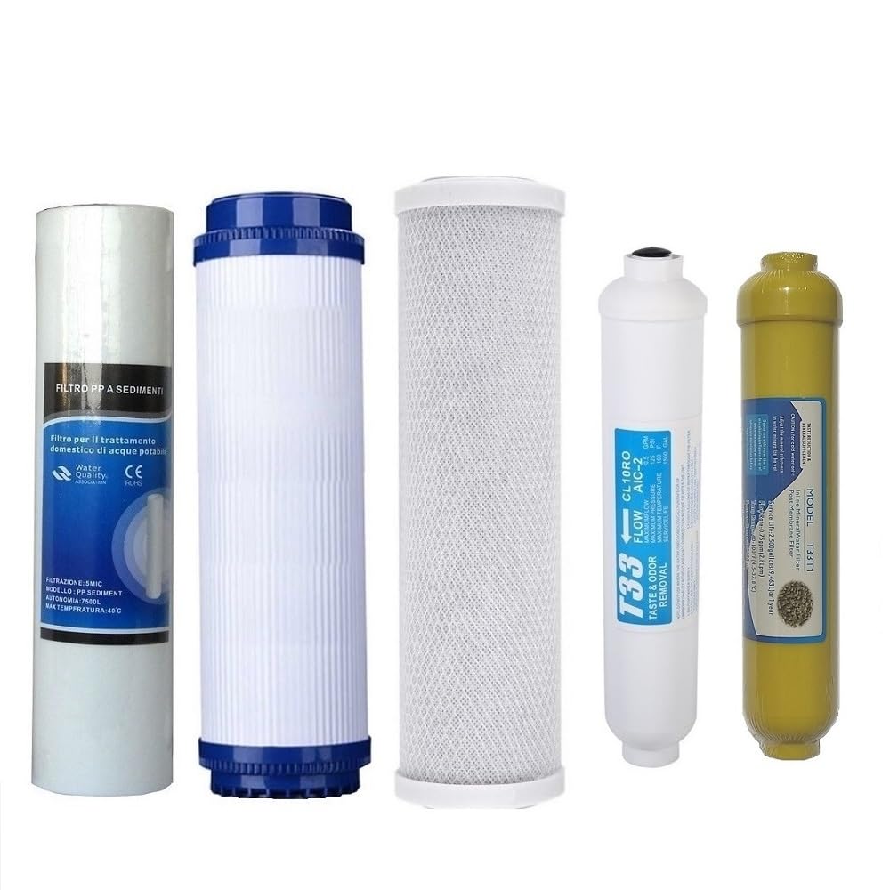 Filtri depuratore acqua Kit 5 filtri osmosi inversa domestico con mineralizante | Acqua potabile dal rubinetto di casa