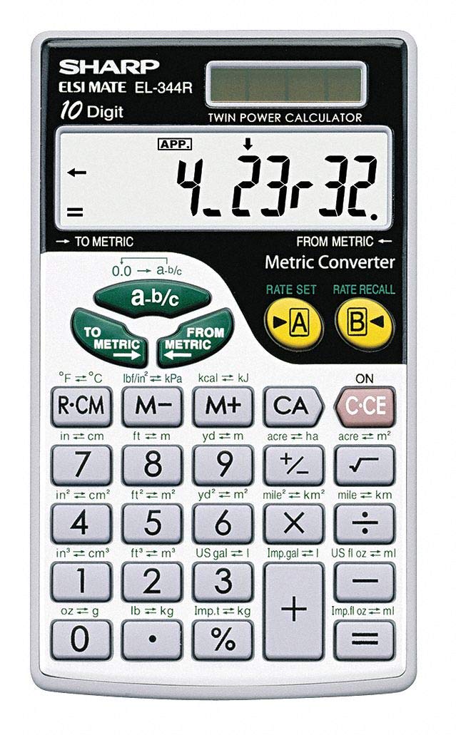 Sharp EL344RB EL344RB Metric Conversion Wallet Calculator 10-Digit LCD