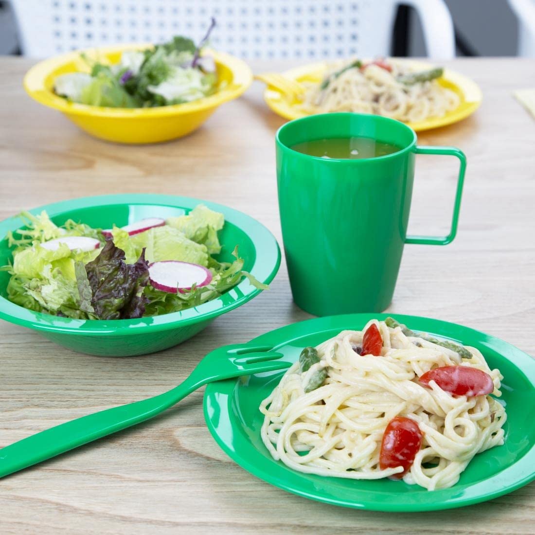 Kristallon ce287 policarbonato handled vaso, verde (Pack de 12)