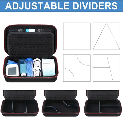 Miniatura 4 de Canboc Estuche de viaje para suministros para diabéticos, bolsa de transporte para medidor de glucosa, bolígrafos de insulina, tiras de prueba de