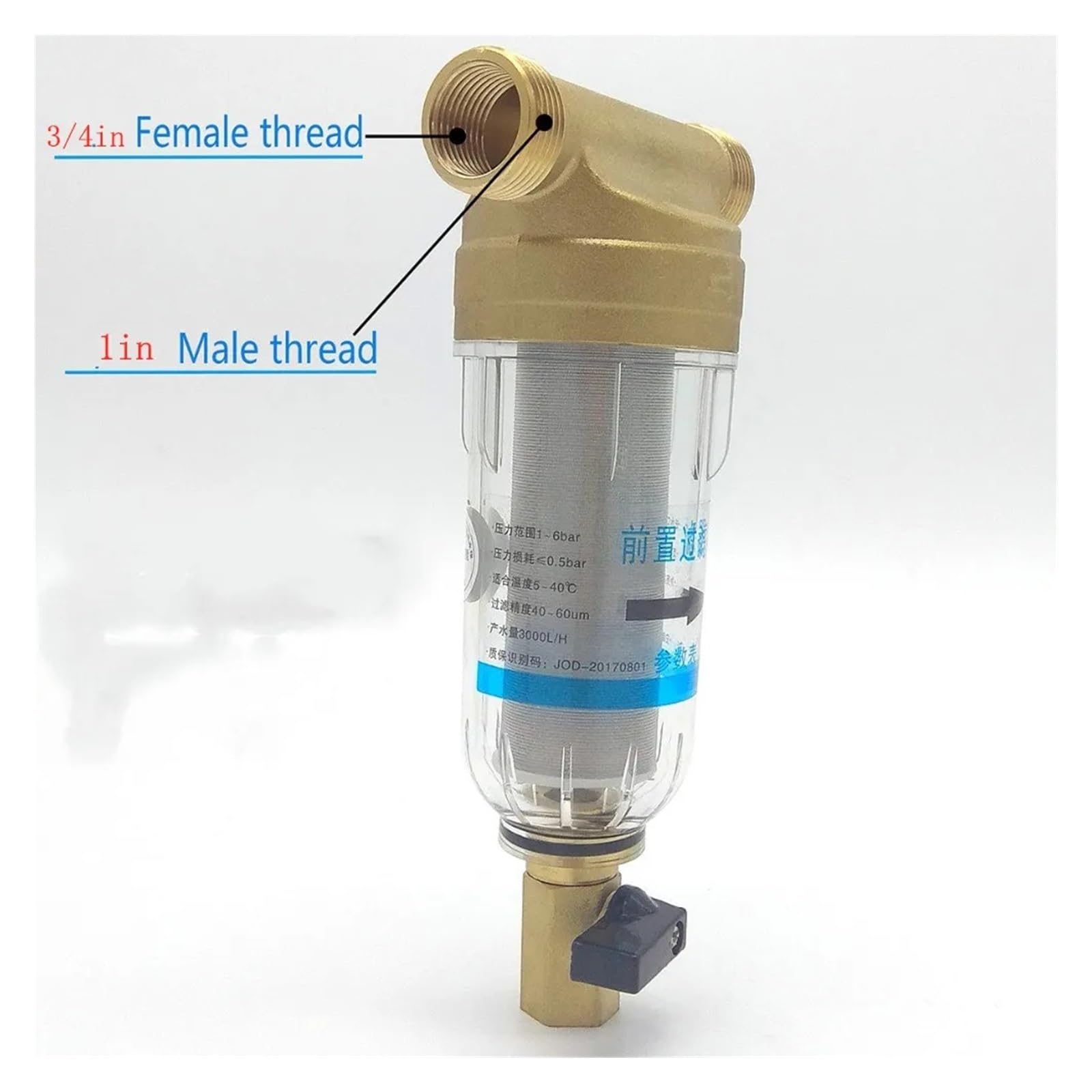 Prefiltro De Agua, Primer Paso Del Purificador De Agua, Prefiltro De Malla De Acero Inoxidable De 40 Micras, Prefiltro For Toda La Casa De 1 Pulgada