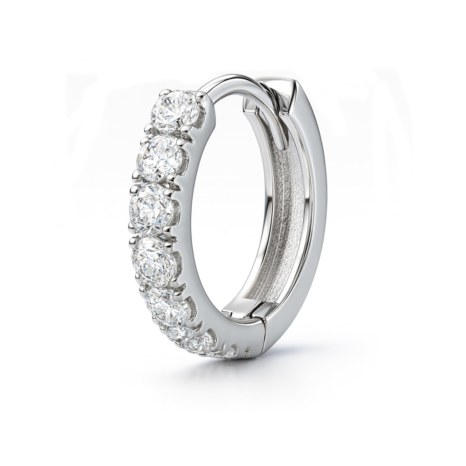 FASHIONS Silver Plated Crystal Stone Piercing Nose Ring Pin Pierced Hole Type Nosepin for Women & Girls