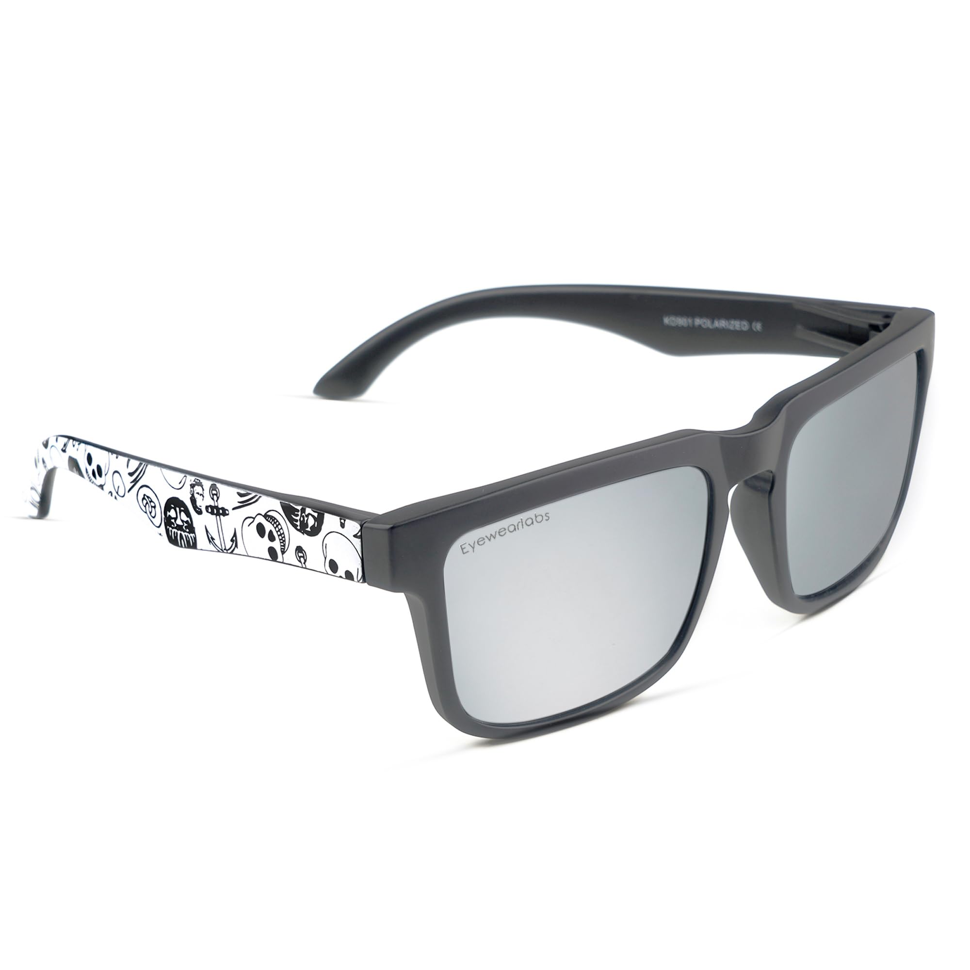 EyewearlabsOKNO | Polarized Full Rim Rectangular Branded Stylish Sunglasses For Men & Women | 100% UV Protection Shades | Cricket Sports Cycling Driving | Medium | Outlaws