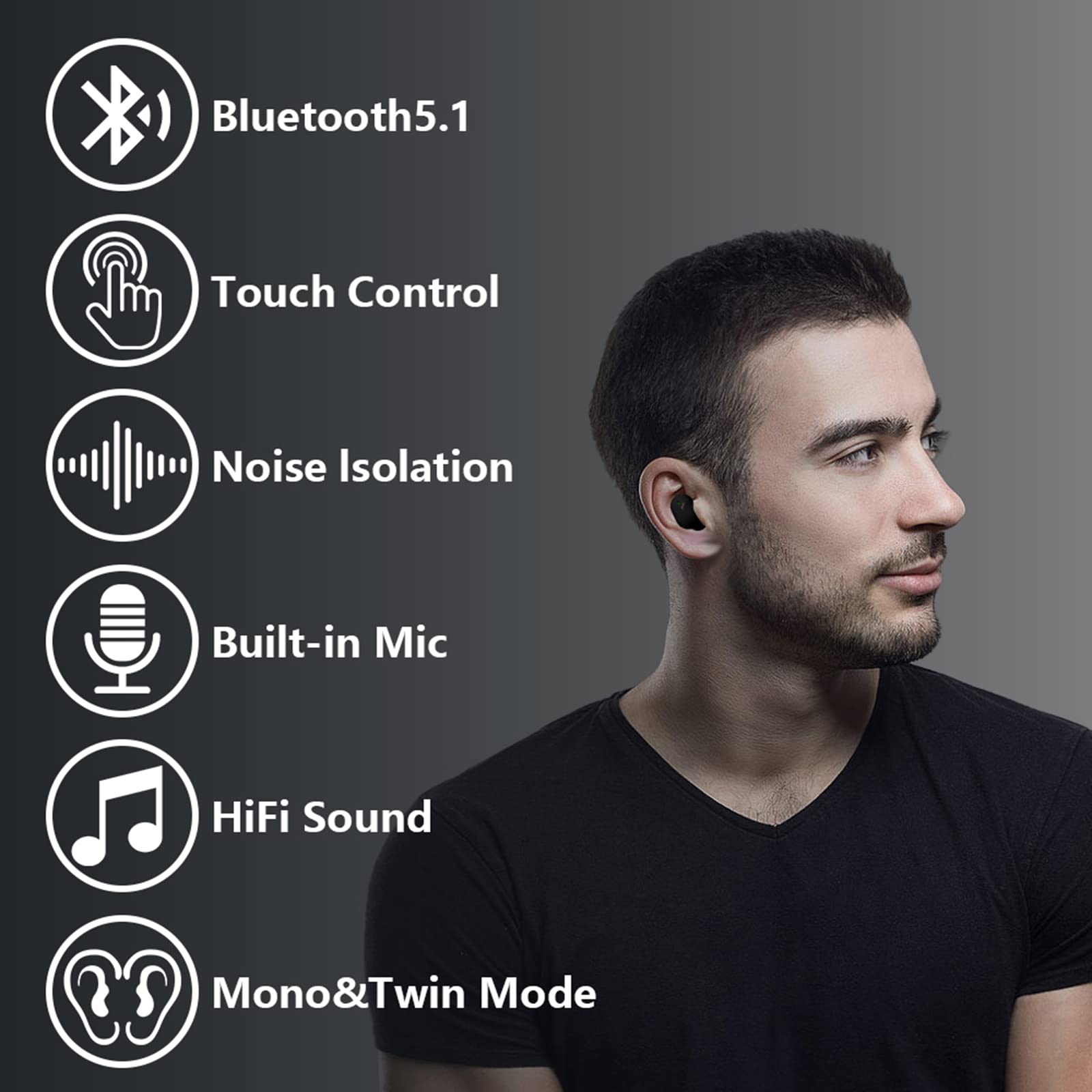 Auriculares inalámbricos para niños, auriculares Bluetooth para orejas pequeñas, mujeres, hombres, adultos, 25 horas de reproducción, micrófono integrado, graves profundos de alta calidad, para