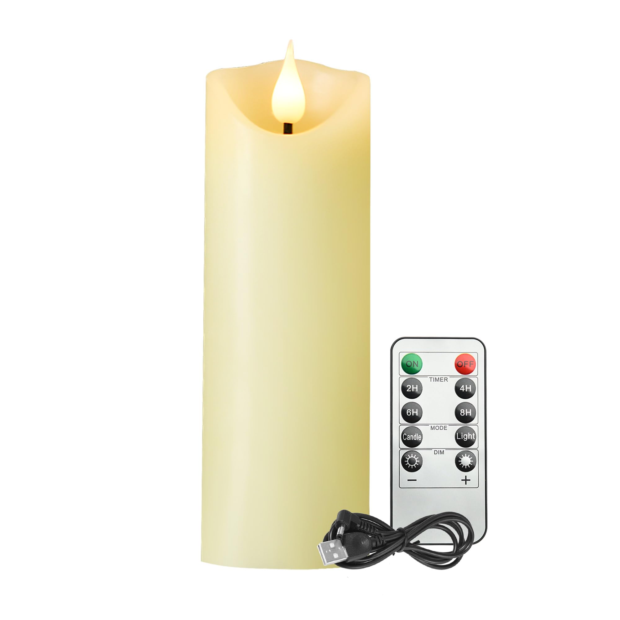 Koelaa Candlestick Candle, Rechargeable Candle, Flameless, LED Candles with Timer and Remote Control