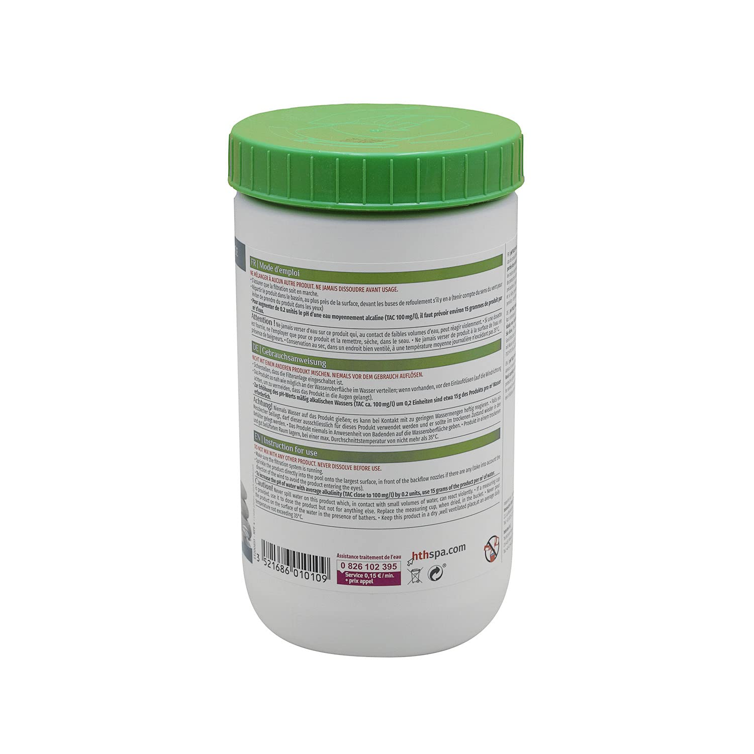 HTH Spa pH Plus Poudre 1,2kg Correcteur de pH Solide Augmente Le pH Dissolution Rapide 10 Tests HPS OFFERTS 6 en 1