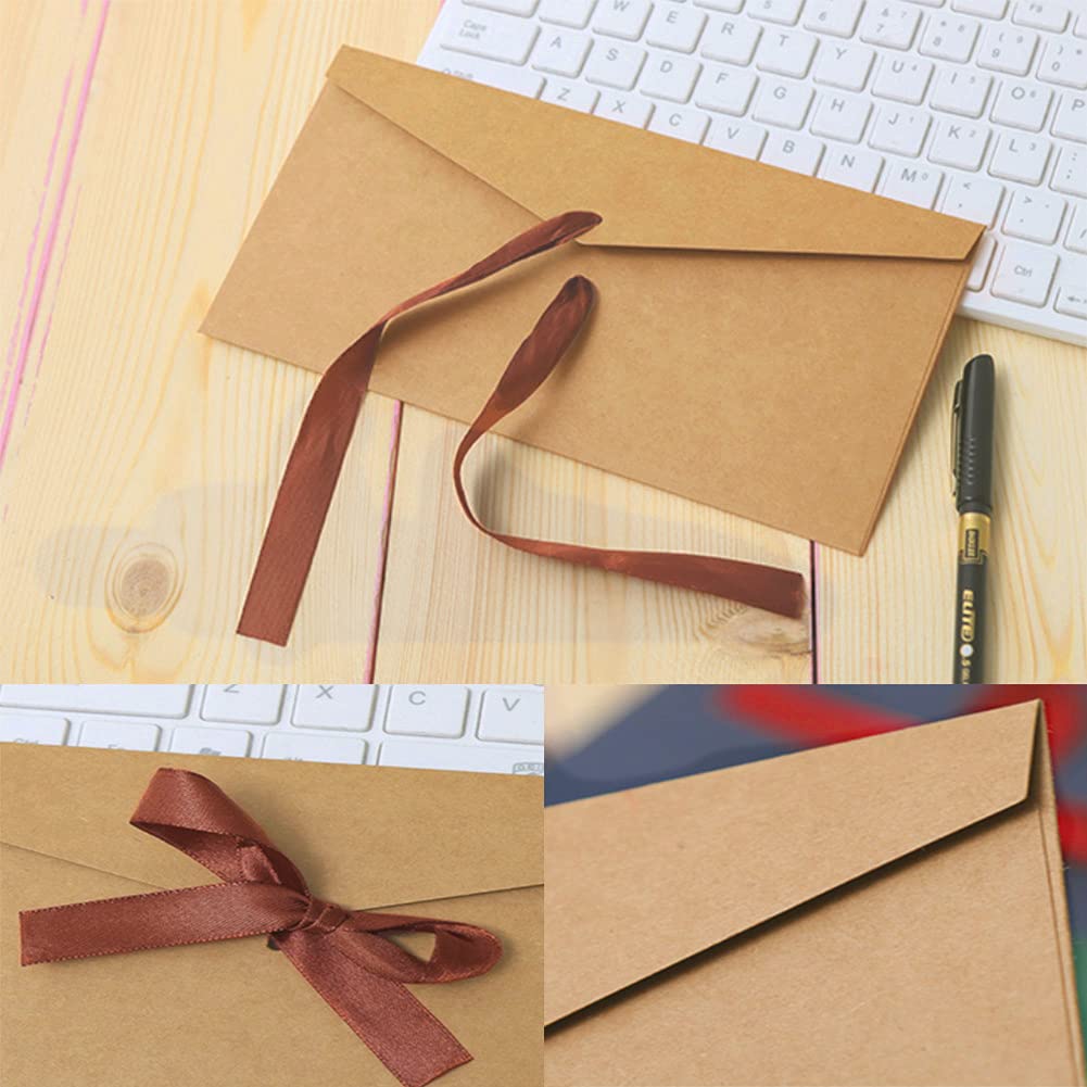 XQEUMC Lot de 10 enveloppes colorées en papier kraft vintage avec