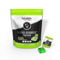 VITALDIN SPORT Power Gummies Electrolytes – 120 mg Sodio, 90 mg Potassio, 20 mg Magnesio per serving + Vitamina B6 – 30 Caramelle Gommose – Bites gusto Lime – Vegano