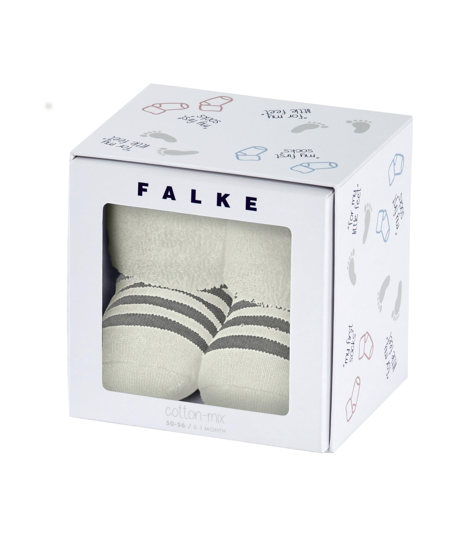 FALKE Erstlingsringel B So coton unies 1 paire, Chaussettes Mixte bébé, Blanc Off-​White 2049, 62-​68