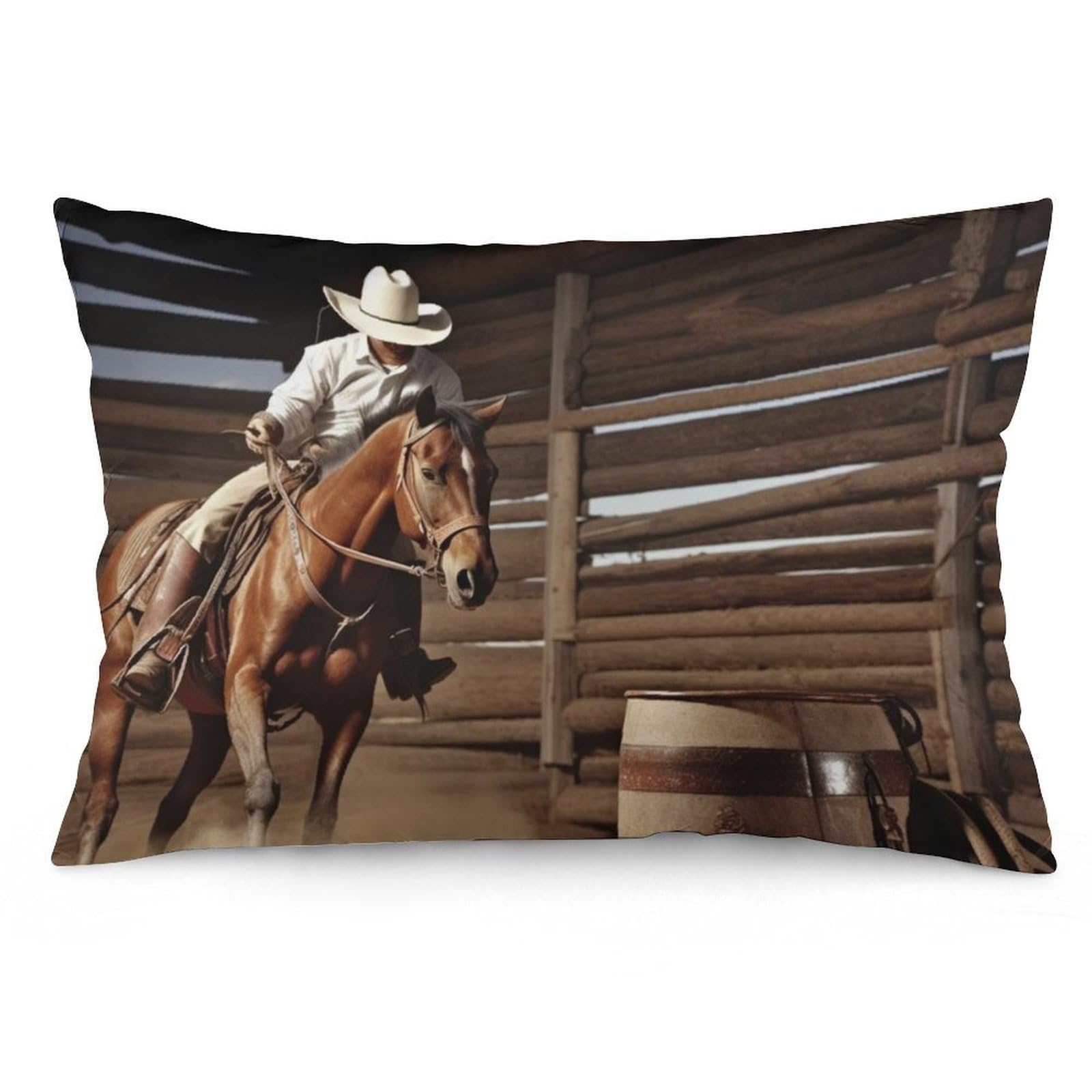 2 Pack Pillow Cases for Hair and Skin, Soft Breathable Pillow Case Covers with Hidden Zipper, American West Rodeo Pillowcase 20"x30" Pillow Covers for Sleeping Gift