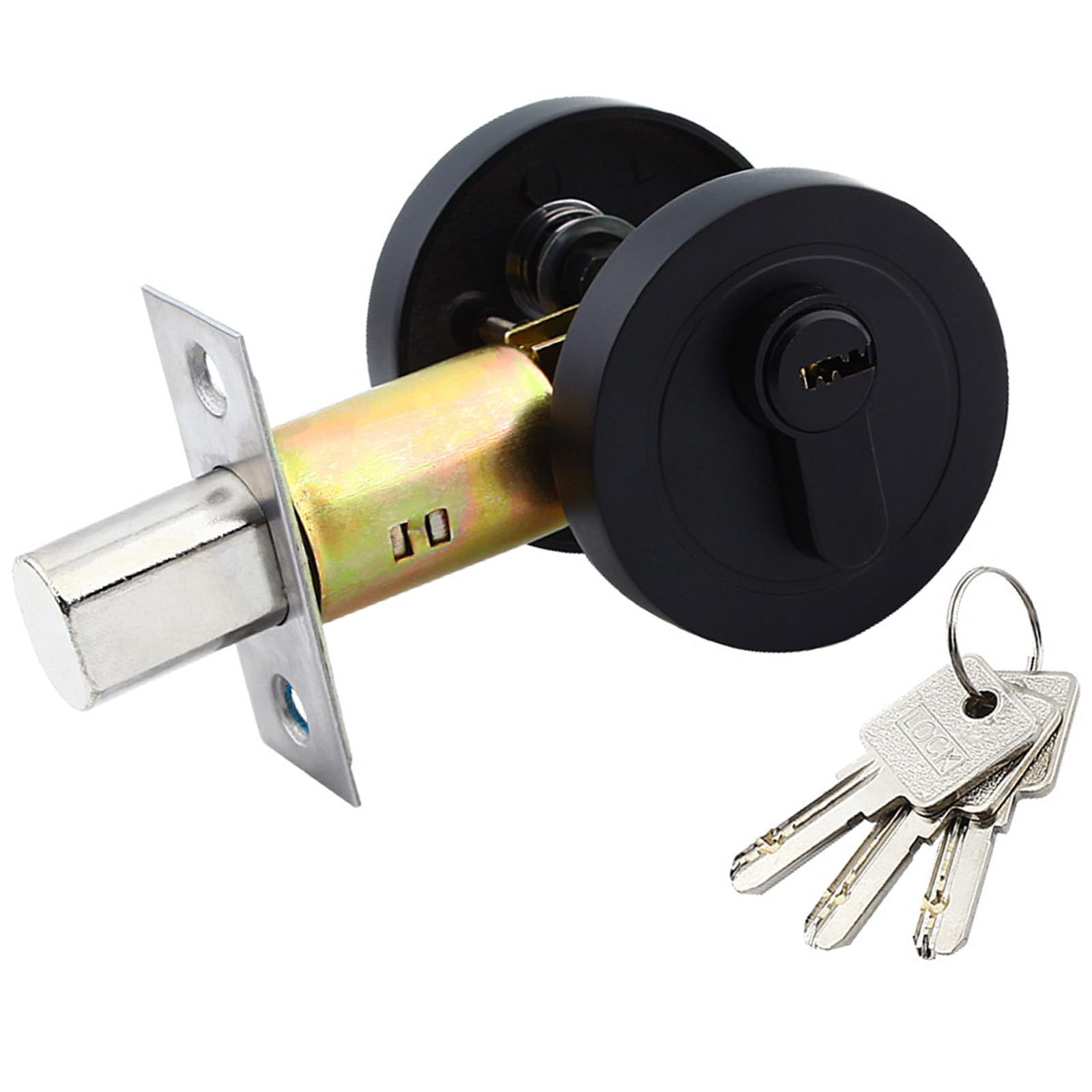 Kalttoy Black Stylish Single Cylinder Deadbolts Stainless Steel For 35 50Mm Door Entry Suitable For Various Interior Space Hotel Door