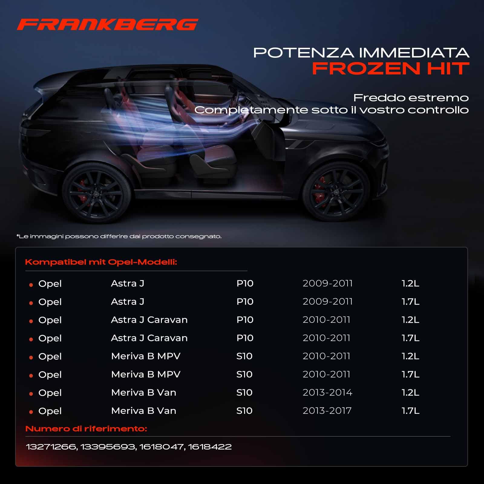 Frankberg Compressore dell'aria condizionata compatibile con Astra J P10 Meriva B S10 Diesel