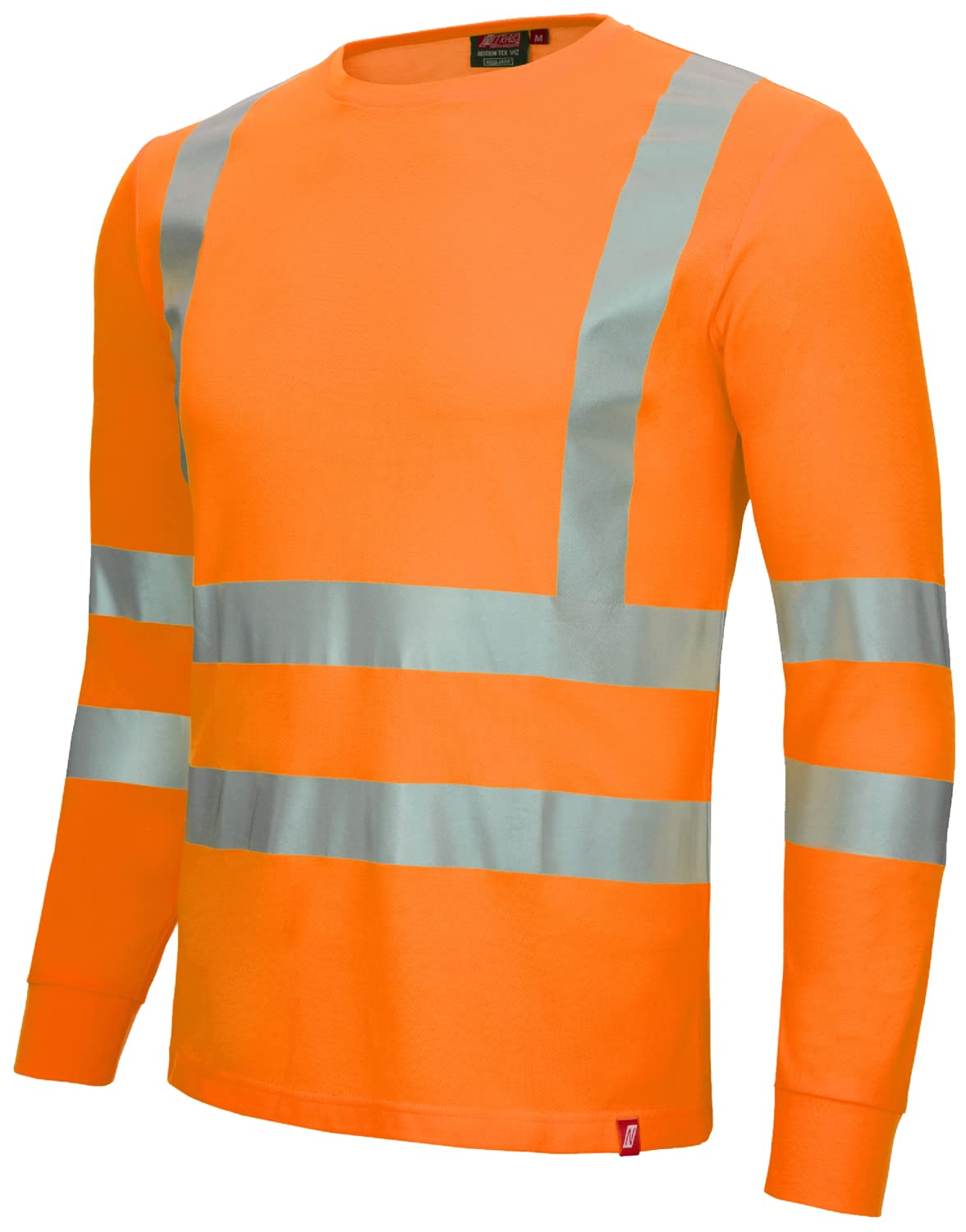 Nitras Motion Tex Viz 7009 T-Shirt - Robocza koszulka z długim rękawem - 55% bawełny - pomarańczowy neonowy - M