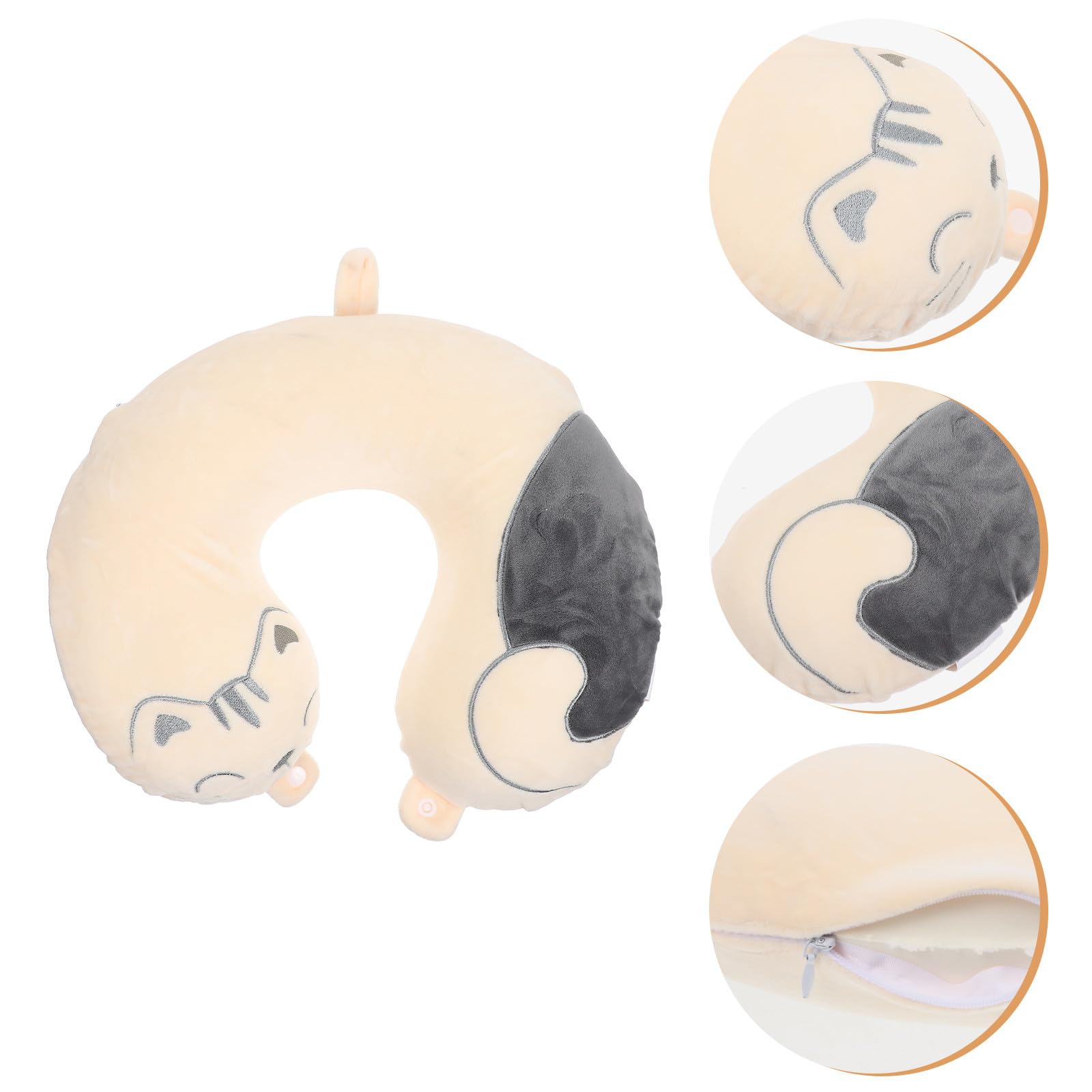 DOITOOL Almohada de Viaje en Forma de U para Oficina y Descanso, Soporte Cervical Diseño Ergonómico, Material de Algodón Blando y Tacto Cómodo para Siestas