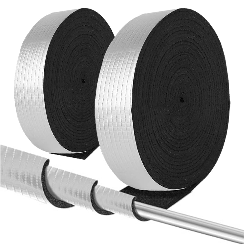 Rohrisolierung Schaumstoff 2 Zoll (5 cm) x 10 m | Isolierband zum Wickeln für Heizungsrohre & Lüftungskanäle | Wärmedämmung, Frostschutz | Einfach zuschneidbar (2 Rollen)