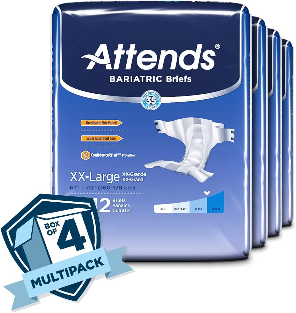 🔥 Cashback up to 70% Attends Bariatric Briefs with Advanced DermaDry Technology for Adult Incontinence Care, XX-Large, Unisex, 48Count Exclusive Discount 80% Offer Attends Bariatric Briefs with Advanced DermaDry Technology for Adult Incontinence Care, XX-Large, Unisex, 48Count