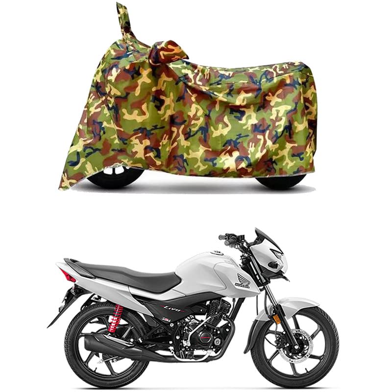 Image of Waterproof 100% PVC Coated Full Bike Scooty Two Wheeler Body Cover Compatible for Honda Livo Disc /UV-Rays /Heat Protection /Birds Dropping /Scratchproof /Dust Proof s[6X6 Jungle Print]