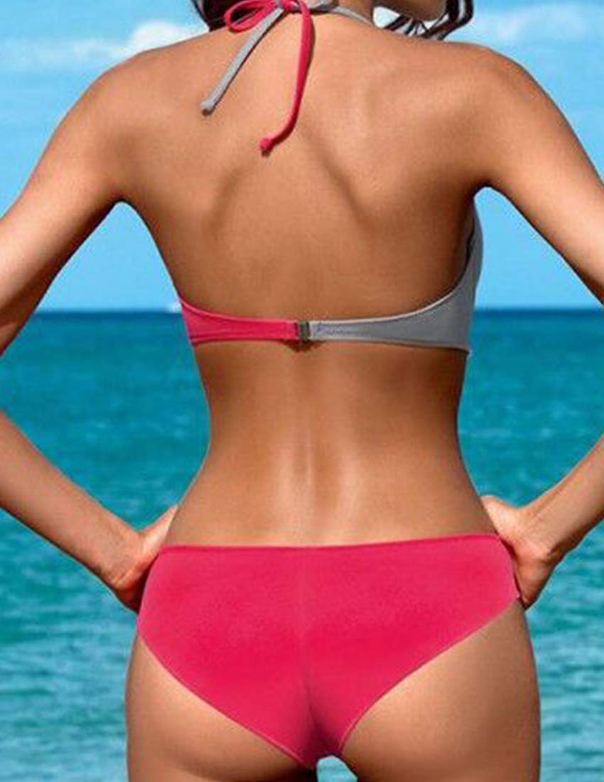 JFAN Donna Costume da Bagno Push Up Imbottito Reggiseno Bikini Donna Due Pezzi Swimwear Abiti da Spiaggia