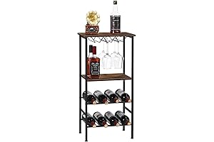 MOOACE Industrial Wine Rack Table: Elevate Your Wine Collection with a Free Standing Oasis