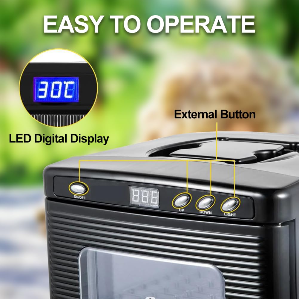 Incubadora de huevos de reptiles, incubadora de laboratorio científico de 25 litros con control de temperatura de 5 ° C-60 °C, pantalla LED, giro automático, ventilación dual para cría de serpientes