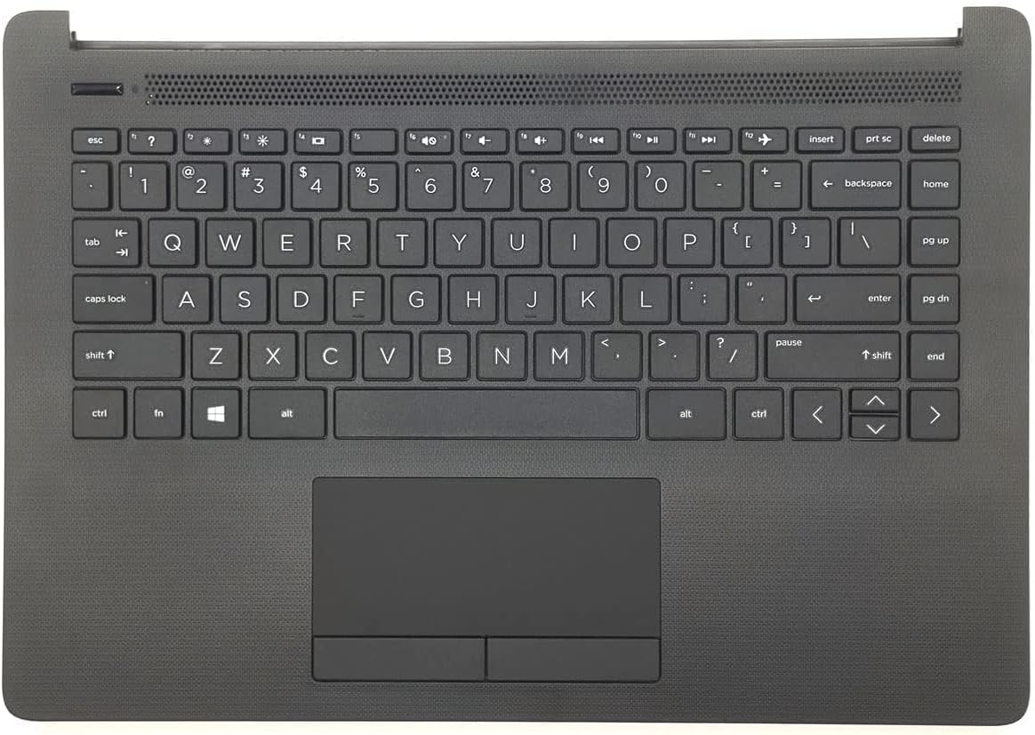 Replacement Upper Case Palmrest for HP 14-CM 14-CK 14T-CM 14Z-CM 14-dg 14q-cs 14q-cy Series Laptop Keyboard Assembly Top Cover Touchpad L23239-001 L48210-001 Jet Black