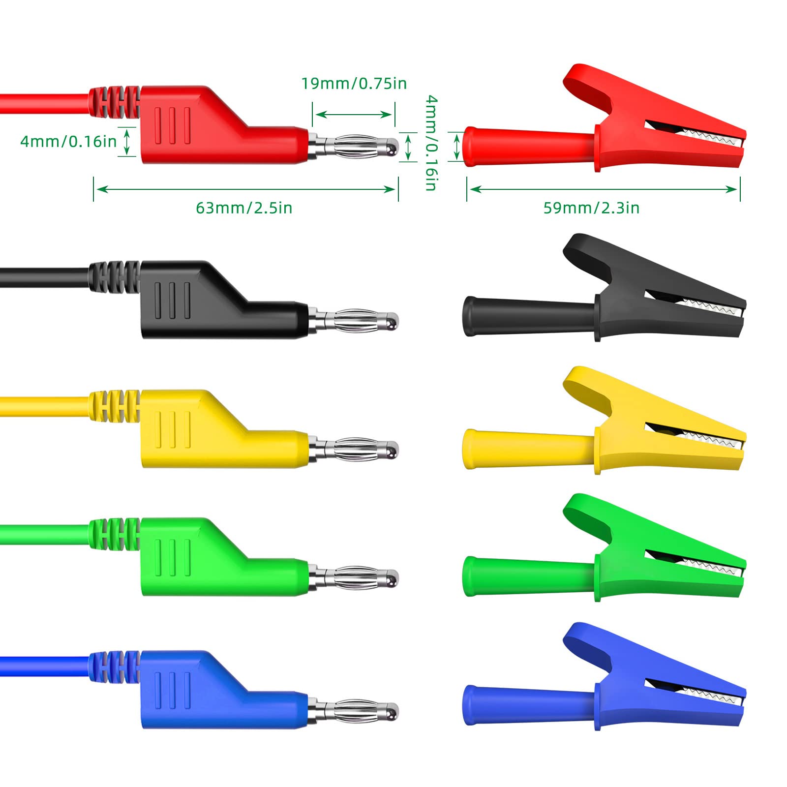 Pinces Crocodiles électricité Jeu De Fils De Test Avec Pinces Crocodile Isolées Pour Multimètre - Rouge Et Noir - 1 Lot Câbles Test Multimètre