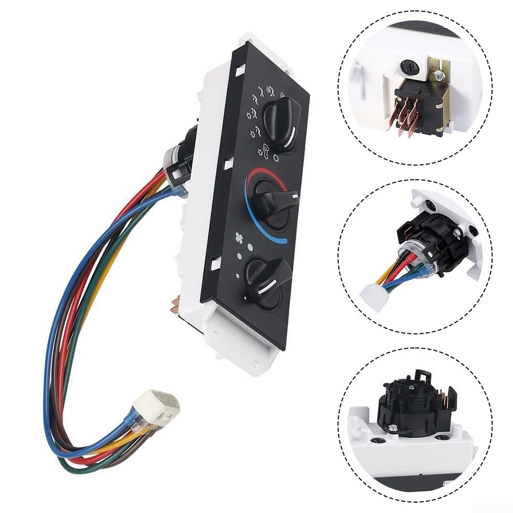 Interruttore del pannello di controllo del riscaldatore A/C compatibile con Jeep per Wrangler TJ 1999-2004, OE: 55037473AB, 55037473AB, 55037473AA, 55037612AA, 55056558AA, 55056559AA