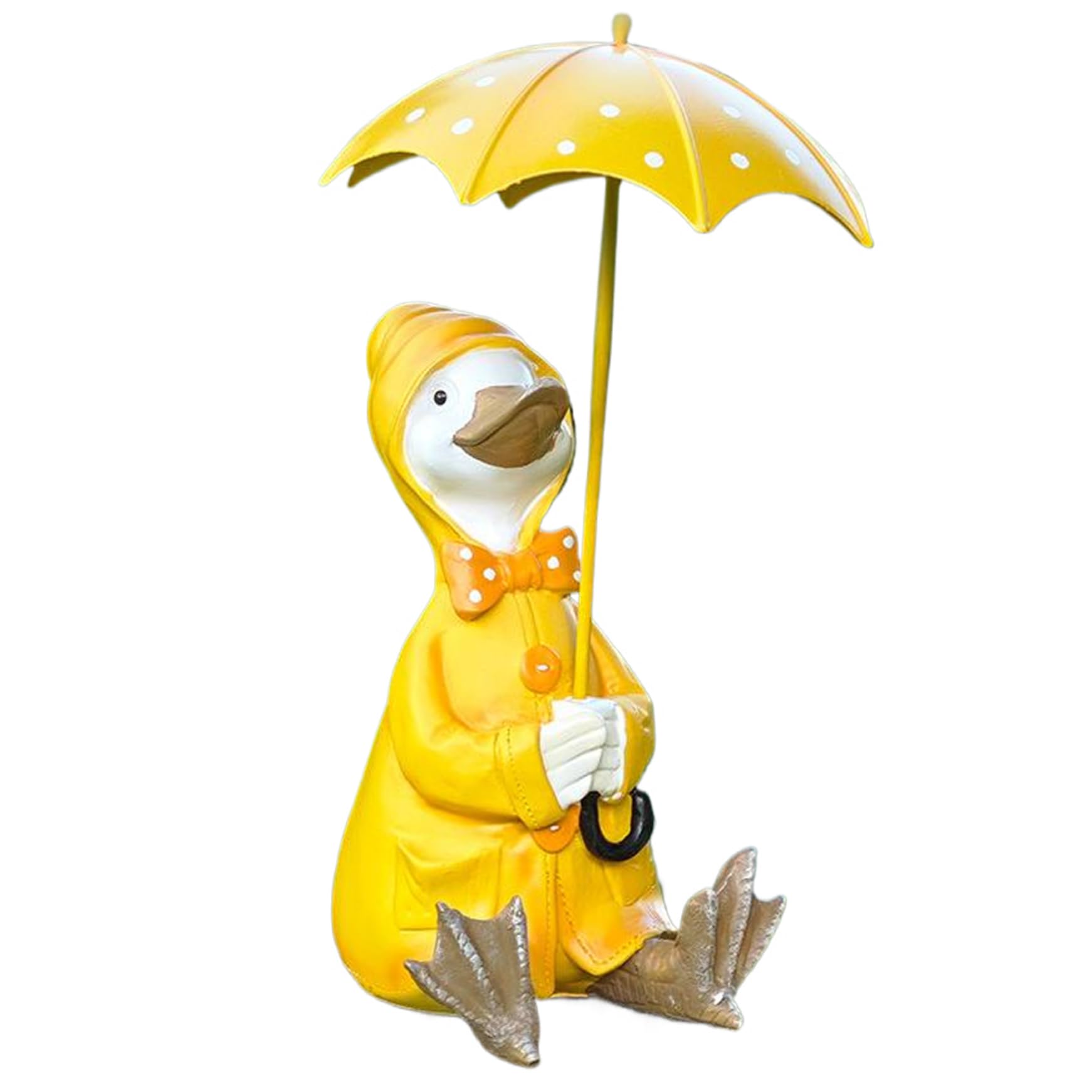 Vervevum Yard Decoration Outdoor, Waterproof Duck Decor Statue Holding Umbrella, Resin Duck Figurine for Animal Yard Decoration, for Animal Lovers or Garden Enthusiasts, Decor