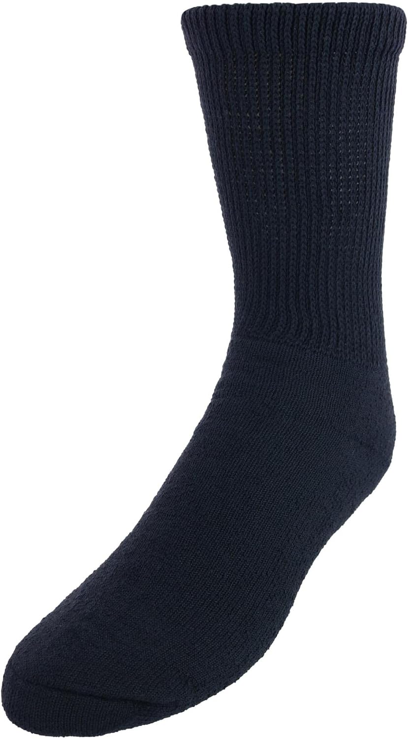 CTM Men's Diabetic Non Binding Crew Socks (3 Pairs)