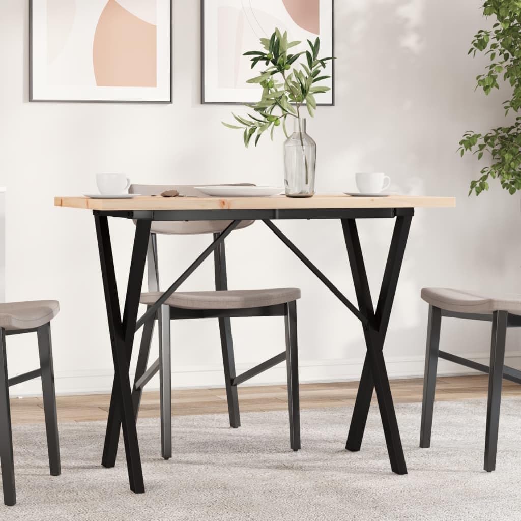 Table à manger robuste qui ne tremble pas avec plateau en bois véritable