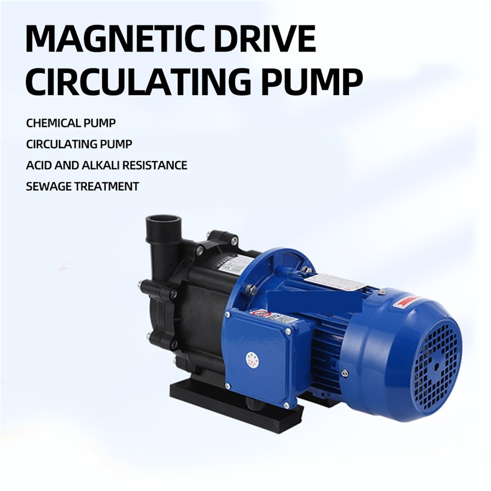Bomba magnética de 380 V y 2,2 kW, for tratamiento de aguas residuales, bomba centrífuga de accionamiento magnético resistente a la corrosión. Instrumento de medición(PVDF)