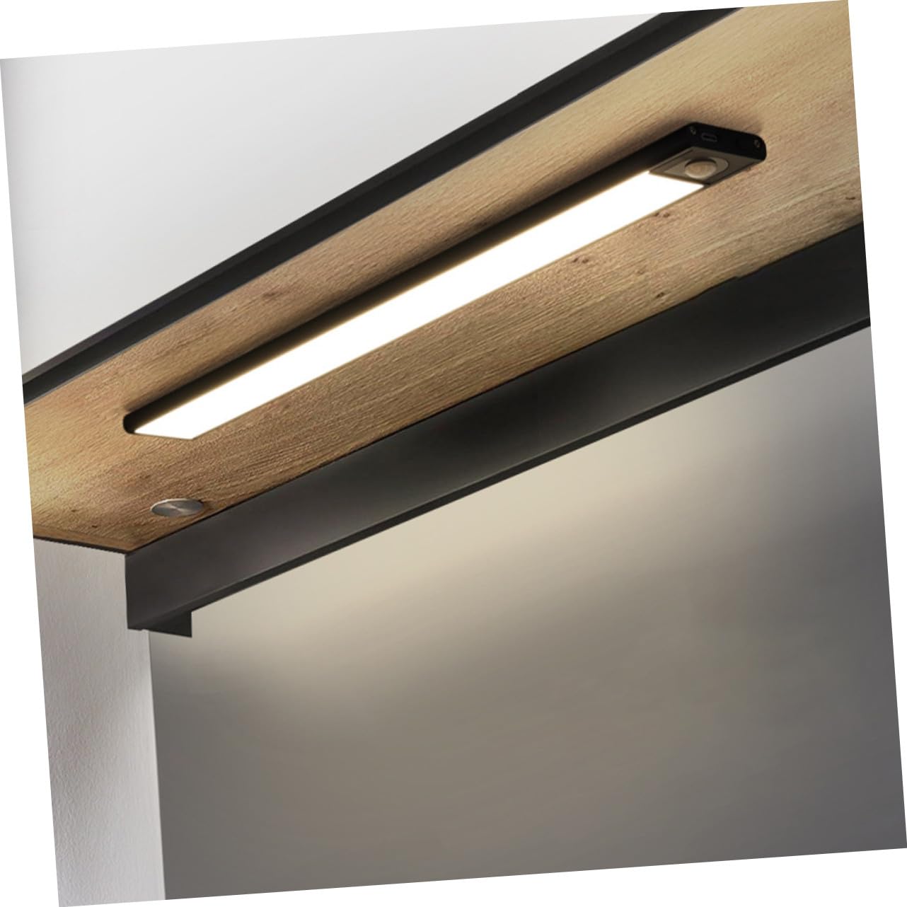 Housoutil Lampe LED Détecteur de Mouvement Rechargeable, Veilleuse Intérieure Lumière Chaude, Ultra Fine, Capteur Intelligent pour Chambre et Armoire, Batterie Intégrée, Usage Quotidien