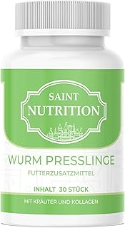 Saint Nutrition® Entwurmungs Presslinge - Wurmkur für Tiere wie Katzen, Hunde, Kaninchen und Geflügel - vor, während und nach Befall - natürliches Mittel für Magen & Darm bei WURMBEFALL product image