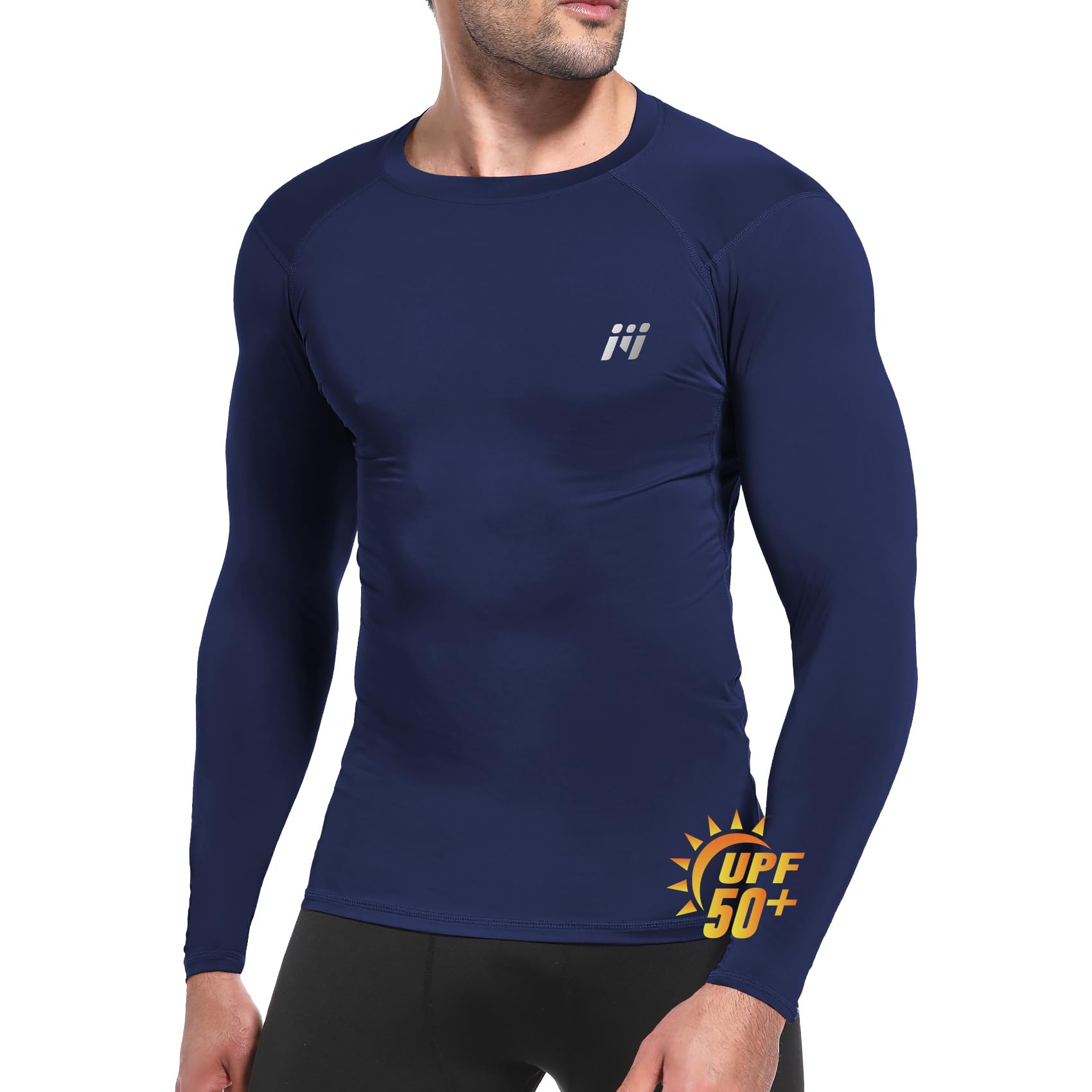 MEETWEE Men's Long Sleeve Rash Guard Compression Shirt UPF 50+ UV T-Shirt Top Swimming Men Surfing Quick-Drying Breathable