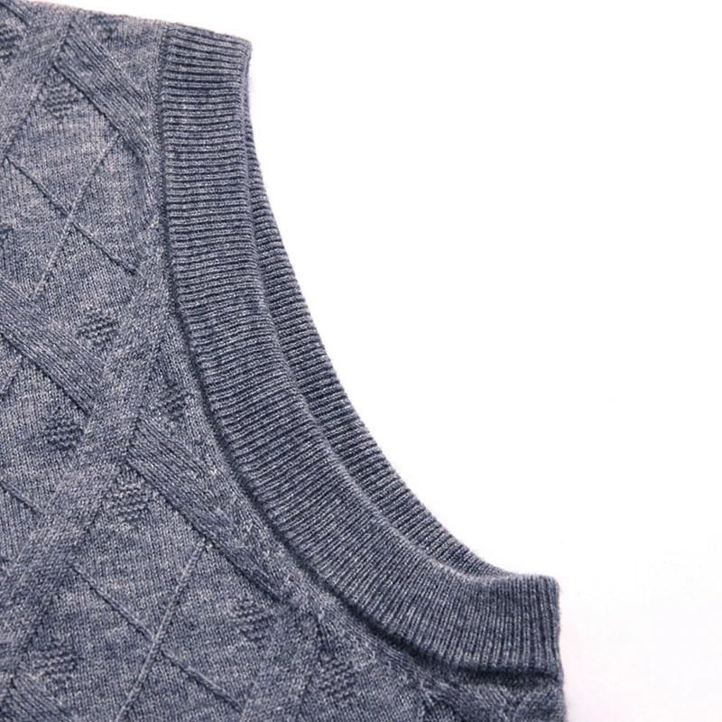 Men Knit Vest Sleeveless Cardigan Sweater Buttons Down V Neck Casual Office Sweater3
