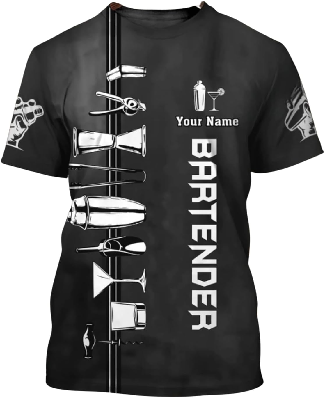 Personalized Bartender Shirt Custom Bartender TShirts Bartending 3D TShirts Bartender Barista Camisas Tshirt for Men