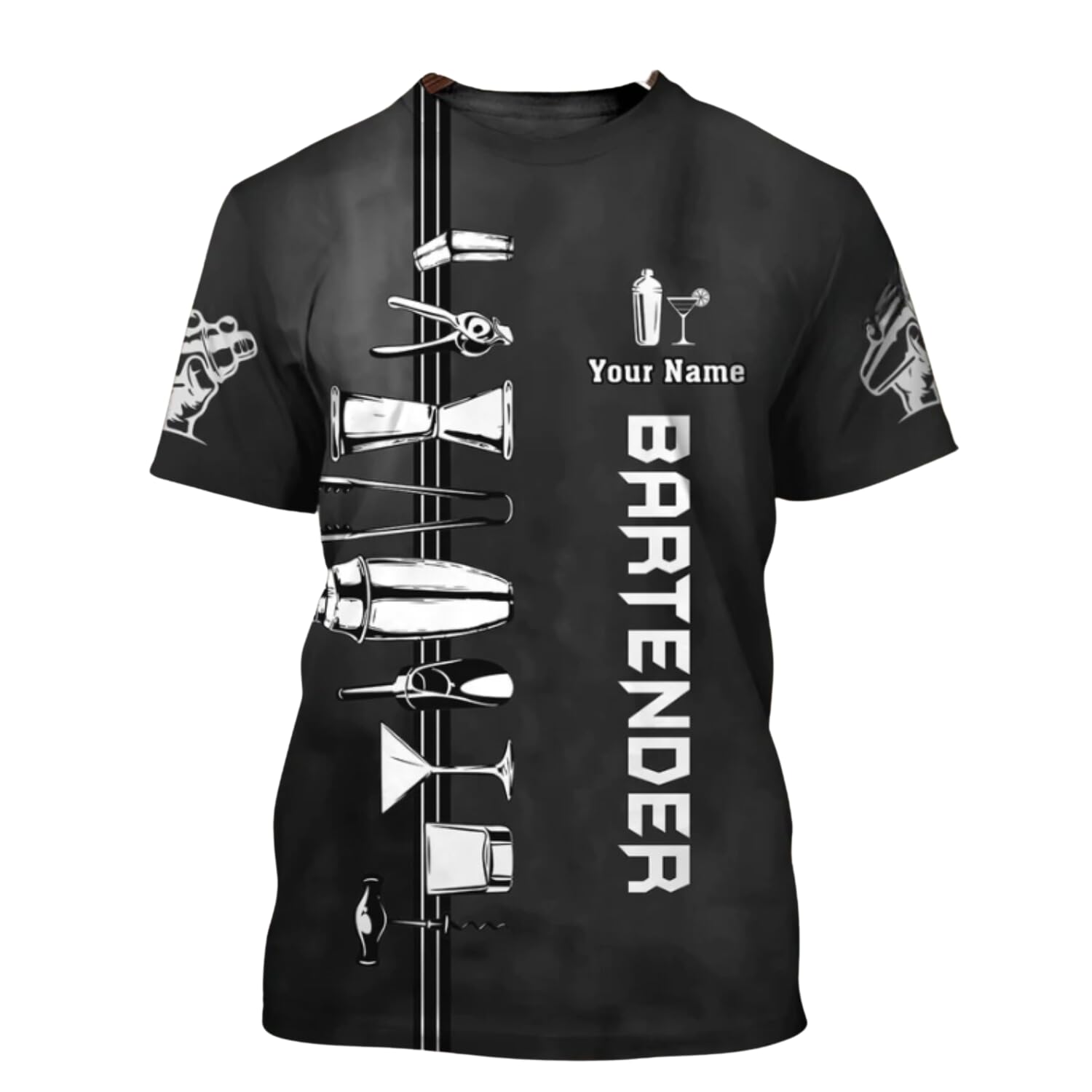 Personalized Bartender Shirt Custom Bartender TShirts Bartending 3D TShirts Bartender Barista Camisas Tshirt for Men