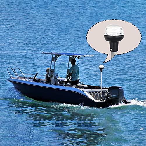 Boat Stern Light Anchor Light LED Marine Navigation Lights Spring Flexible Pole All Round White USCG 2 NM Removable 2 Pin Plug In with Threaded Base 12 Volts 36 Inches (Anodized Aluminum Pole) - Image 3