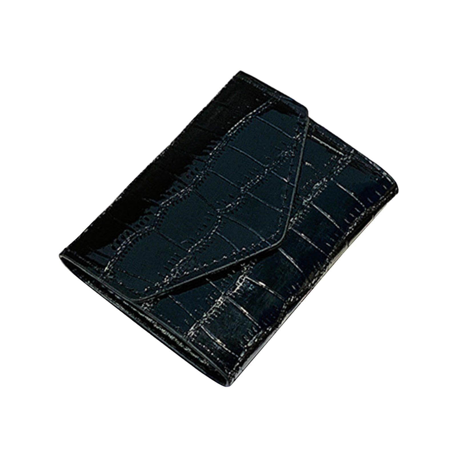 mini short fold wallet credit card holder minimalist casual pocket wallet black